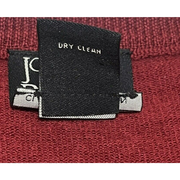 Jos A Bank Classic Collection Mens Wool V-Neck Sweater Size Large Cranberry Red - Picture 7 of 8